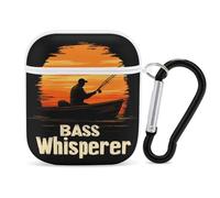 Bass Whisperer Sunset Compatible with Airpod 1/2 Case PC Scratch-Resistant Drop-Proof Protective Cover with Keychain White-style-23