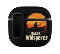 Bass Whisperer Sunset Compatible with Airpods 4 Case PC Scratch-Resistant Drop-Proof Protective Cover with Secure Buckle