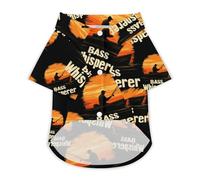 Bass Whisperer Sunset Dog Shirts Summer Pet Clothes Comfort T-Shirts Short Sleeveless Top for Cats Dogs 2XL