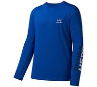 Bassdash Fishing T Shirts for Men UV Sun Protection UPF 50+ Long Sleeve Tee T-Shirt Royal Blue/White