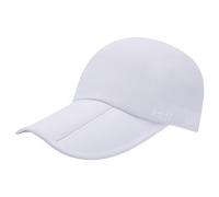 Bassdash Folding Fishing Baseball Cap UPF 50+ Water Resistant Outdoor Portable Brim Hats for Women Men Hiking Adjustable White