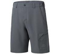 Bassdash FP01M 10.5” Mens Fishing Cargo Shorts Quick Dry UPF 50+ Water Resistant Dark Grey