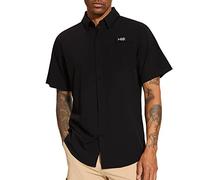 Bassdash Men's UPF 50+ Short Sleeve Button Down Fishing Shirt Breathable Lightweight for Outdoors Hiking Camping Black