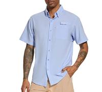 Bassdash Men's UPF 50+ Short Sleeve Button Down Fishing Shirt Breathable Lightweight for Outdoors Hiking Camping