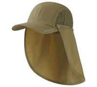Bassdash UPF 50+ Foldable Fishing Hat Baseball Cap with Removable Neck Flap Portable for Men Women Golf Hiking