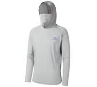 Bassdash UPF 50+ Men’s Long Sleeve Fishing Shirt with Mask UV Neck Gaiter Hoodie Cool Grey