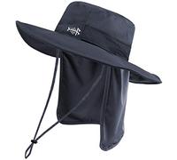 Bassdash UPF 50+ Sun Fishing Hat Water Resistant with Detachable Neck Flap Dark Grey