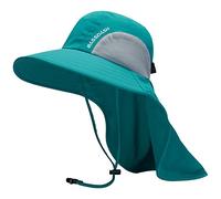Bassdash UPF 50+ Unisex Water Resistant Wide Brim Sun Hat with Large Neck Flap Ponytail Fishing Hat for Men Women