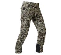 BASSDASH Walker Men’s Waterproof Breathable Hunting Pants with Silent Outer Fabric for Fishing Turkey Upland, Grunge Camo, 34W / 34L