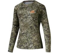 BASSDASH Women’s Camo Hunting Shirt Long Sleeve UPF 50+ Sun Protection Performance Tee Fishing Hiking, Moss Wood, XXL