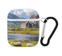 Basse Castle Scottish Highlands Sheep Earbuds Case for Airpods 1 2 Accessories Hard Earphones Cover with Keychain