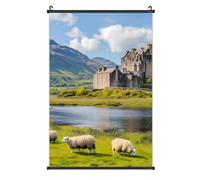 Basse Castle Scottish Highlands Sheep Posters Canvas Wall Art Scroll Print