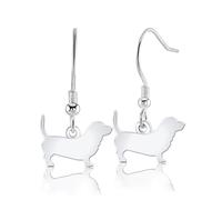 Basset Bleu De Gascogne Silhouette Silver Earrings