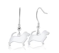 Basset Fauve De Bretagne Silhouette Silver Earrings