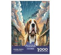 Basset Hound 1000 Piece Jigsaw Puzzles Fun Challenging Modern Pet Dog Puzzles Game Creativity & Gift Giving For Children And Adults Aged 14 And Over 38x26cm/1000pcs