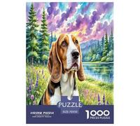Basset Hound 1000 Pieces Animal Dog Jigsaw Puzzles with Paper Art Creativity & Gift Giving Adult Educational Games 70x50cm/1000pcs