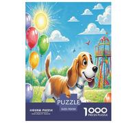Basset Hound 1000 Pieces Animal Dog Jigsaw Puzzles with Paper Art Creativity & Gift Giving for Adults And Kids Age 12 Years Up Fun Challenges 70x50cm/1000pcs