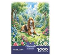 Basset Hound 1000 Pieces Animal Dog Jigsaw Puzzles with Paper Art Creativity & Gift Giving for Adults And Kids Age 12 Years Up Educational Games 70x50cm/1000pcs