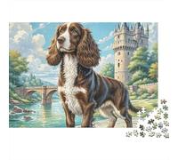 Basset Hound 1000 Pieces Jigsaw Puzzles Engaging Home Decoration Basset Hound by Castle Jigsaw Puzzles Beautiful Decoration for Adults And Kids 52x38cm/1000pcs