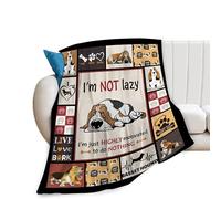 Basset Hound Blanket Dog Decor Throw Blanket Super Warm Soft Plush Lightweight Fleece Flannel Cute Basset Hound Stuff Blanket Gifts Girls Baby Kids Women Boys Winter Couch Bedding 40''X50''
