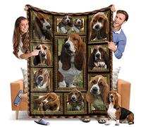 Basset Hound Blanket Fleece Throw Blanket for Couch Super Soft Cozy Bed Blanket Lightweight Plush Fuzzy Lap Blankets and Throws for Sofa, 50 x 60 Inch, Gift for Animal Lover