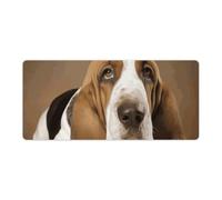 Basset Hound Desk Mat with Stitched Edges, Rubber Mouse Mat for Keyboard Mats Non-Slip Waterproof Desk Pad Office Supplies Large Gaming Mouse Pad for Home Work