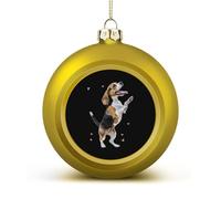 Basset Hound Dog Christmas Ball Ornaments Funny Christmas Tree Decorations Red And Gold for Holiday Party Decor