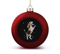 Basset Hound Dog Christmas Ball Ornaments Funny Christmas Tree Decorations Red And Gold for Holiday Party Decor