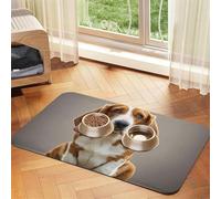 Basset Hound Dog Food Mats for Floors, 12x18 Inch Non-Slip Super Absorbent Pet Food Mat, Dishwasher Dog Mat for Food and Water, Cute Rubber Quick Dry Pet Feeding Mat for Dogs Puppy Cats