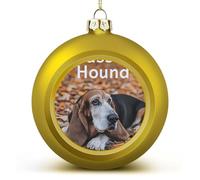 Basset Hound Dog Funny Christmas Tree Ornaments 2.4 Inch Printed Xmas Ball Decoration for Holiday Party