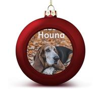 Basset Hound Dog Funny Christmas Tree Ornaments 2.4 Inch Printed Xmas Ball Decoration for Holiday Party