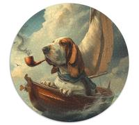 Basset Hound Dog Jigsaw Puzzles Puzzle for Adults Kids. 1000 Piece Impossible Challenge Toy Educational Games Home Decoration for Adults& Kids Age 14 Years Up 1000pcs (67.5x67.5cm)