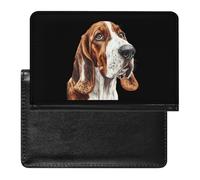 Basset Hound Dog Printed Passport Holder Cover PU Leather Travel Waterproof Slim Passport Wallet for Airport