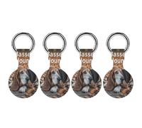 Basset Hound Dog Silicone Protective Case Compatible with Airtag Funny GPS Tracker Accessories for Luggage Pet Collar