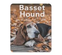 Basset Hound Dog Square Soft Gaming Mouse Mat Non-Slip Mousepad for Desk Laptop Computer Home