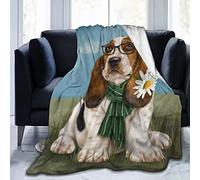 Basset Hound Dog Throw Blankets Flannel Ultra-Soft Micro Fleece Blanket 60"X50" for Bedding,Couch,Sofa,Bed,Warm Throw Blanket for Kids Room A Great Gift Decorations