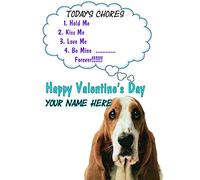 Basset Hound Dog tv335 Fun Cute Valentine' s Day Card A5 Personalised Greeting Card