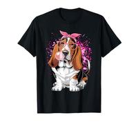 Basset Hound Dog with Bubble Gum Bandana Glasses T-Shirt