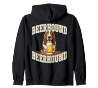 Basset Hound Drinking Beer Dog Dad Craft Brew Buddy Zip Hoodie
