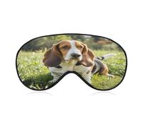 Basset Hound Eye Mask Sleep Mask for Side Sleeper Women Men Pressure-Free & Light Block-Out Blindfold Soft Comfortable Eye Covers Breathable Blindfold Adjustable