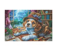 Basset Hound in Flower Field 1000 Piece Jigsaw Puzzle for Adults Teens Study Room Decor Focus Training Vibrant Colours Great Gift for Scholars 1000 PCS