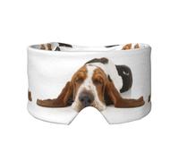 Basset Hound Isolated, Full Eye Covers Light Blocking Eye Mask Sleep Eye and Ear Muffs