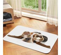 Basset Hound Isolated,Waterproof Pet Feeding Mat,PU Leather Placemats for Cat Dog Water Bowl,Food Mats,30x45cm