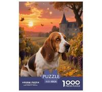 Basset Hound Jigsaw Creative Suitable for Adults And Kids 1000 Piece Cute Pet Fun Challenging Unique Home Decor 38x26cm