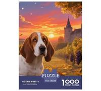 Basset Hound Jigsaw Creative Suitable for Adults And Kids 1000 Pieces Cute Pet Fun Challenging Unique Home Decor 38x26cm