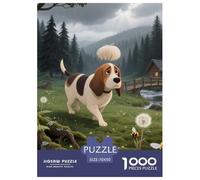 Basset Hound Jigsaw Creative Suitable for Adults And Kids 1000 Pieces Cute Pet Fun Challenging Unique Home Decor 70x50cm