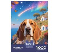 Basset Hound Jigsaw Creative Suitable for Adults And Kids 1000 Pieces Cute Pet Jigsaw Games Unique Home Decor 70x50cm