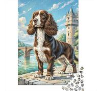 Basset Hound Jigsaw Puzzles Puzzles for Adults Kids. 1000 Pieces Whimsical Challenge Toy Educational Game Home Decoration for Adults& Kids Age 14 Years Up 1000pcs (75x50cm)