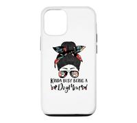 Basset Hound Kinda Busy Being A Dog Mom Funny Messy Bun Case for iPhone 12/12 Pro