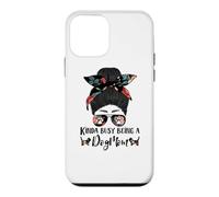 Basset Hound Kinda Busy Being A Dog Mom Funny Messy Bun Case for iPhone 12 mini